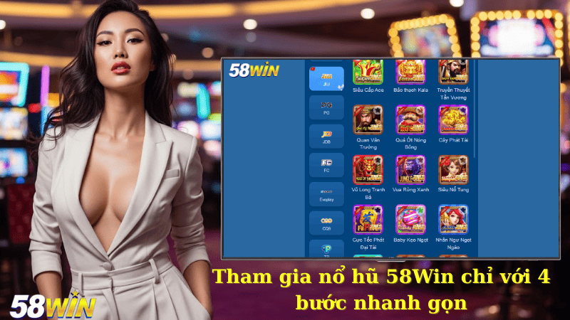 Tham gia nổ hũ 58Win chỉ với 4 bước nhanh gọn