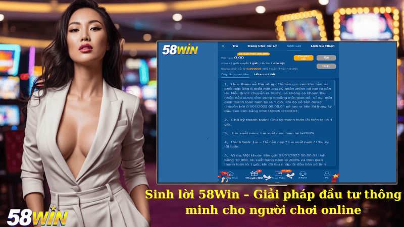 Sinh lời 58Win – Giải pháp đầu tư thông minh cho người chơi online